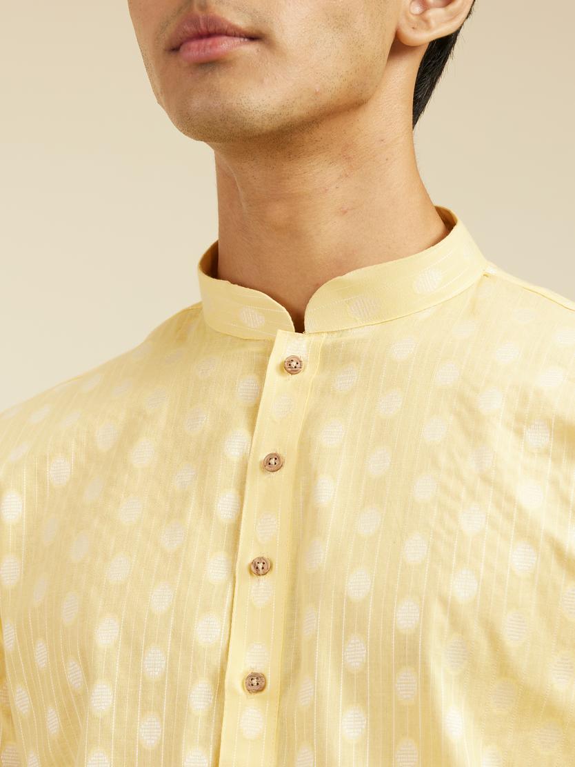 Diwas Men Sunlit Yellow Cotton Kurta