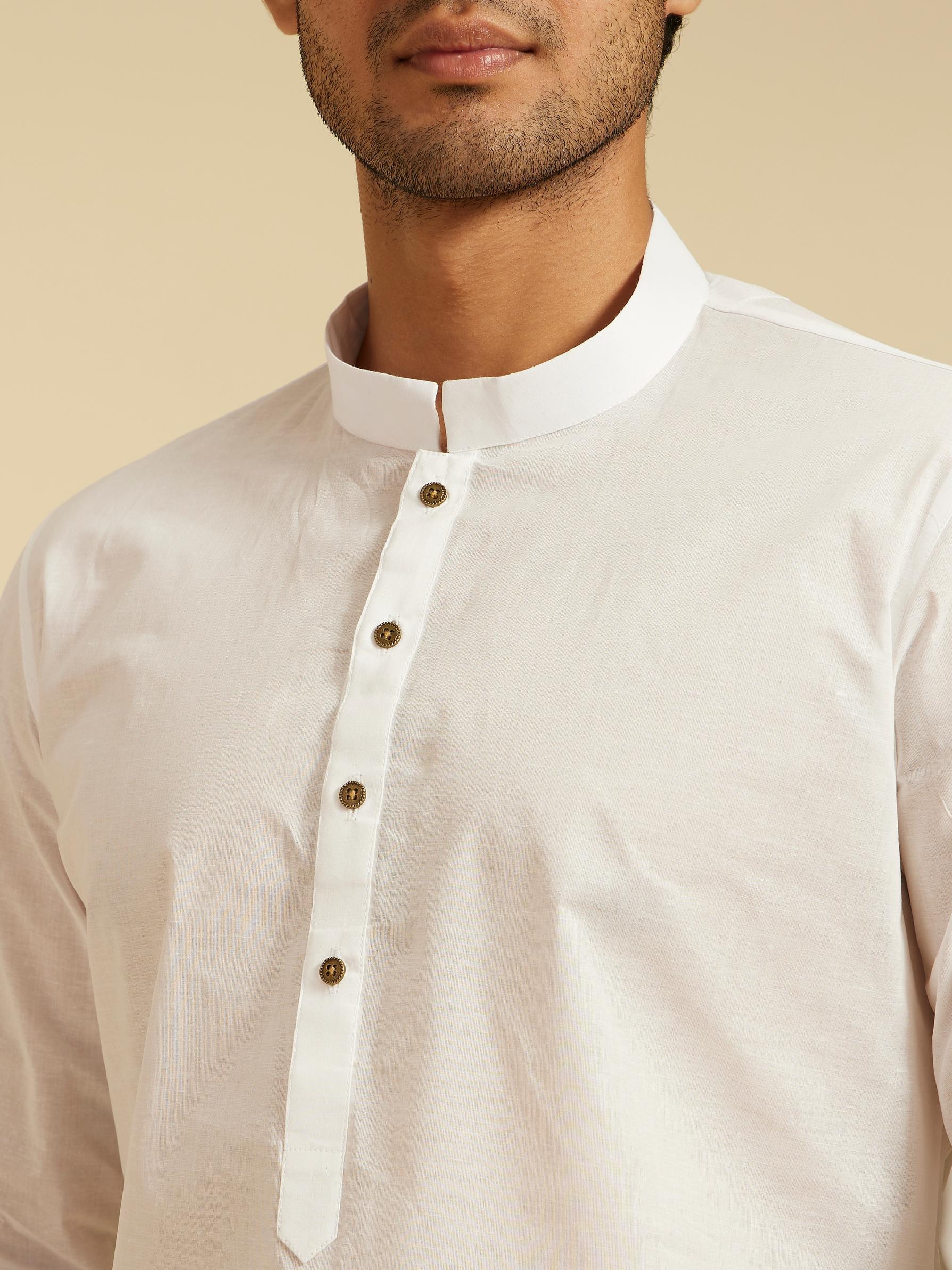 Diwas Men Ice White Plain Classic Kurta