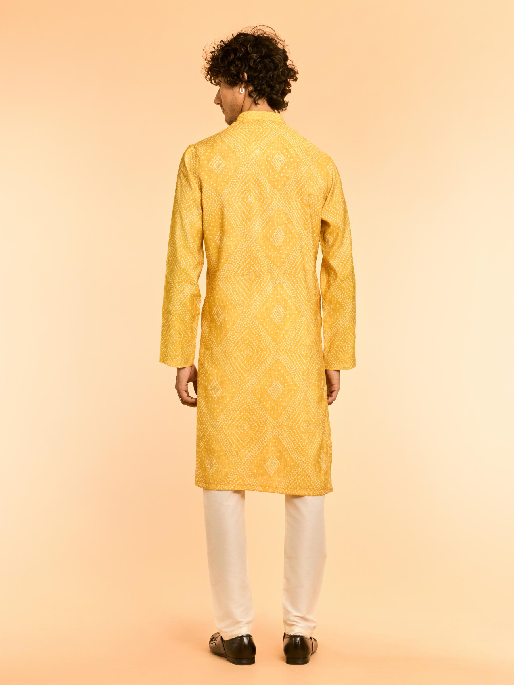 Diwas Men Sunlit Elegance Yellow Kurta