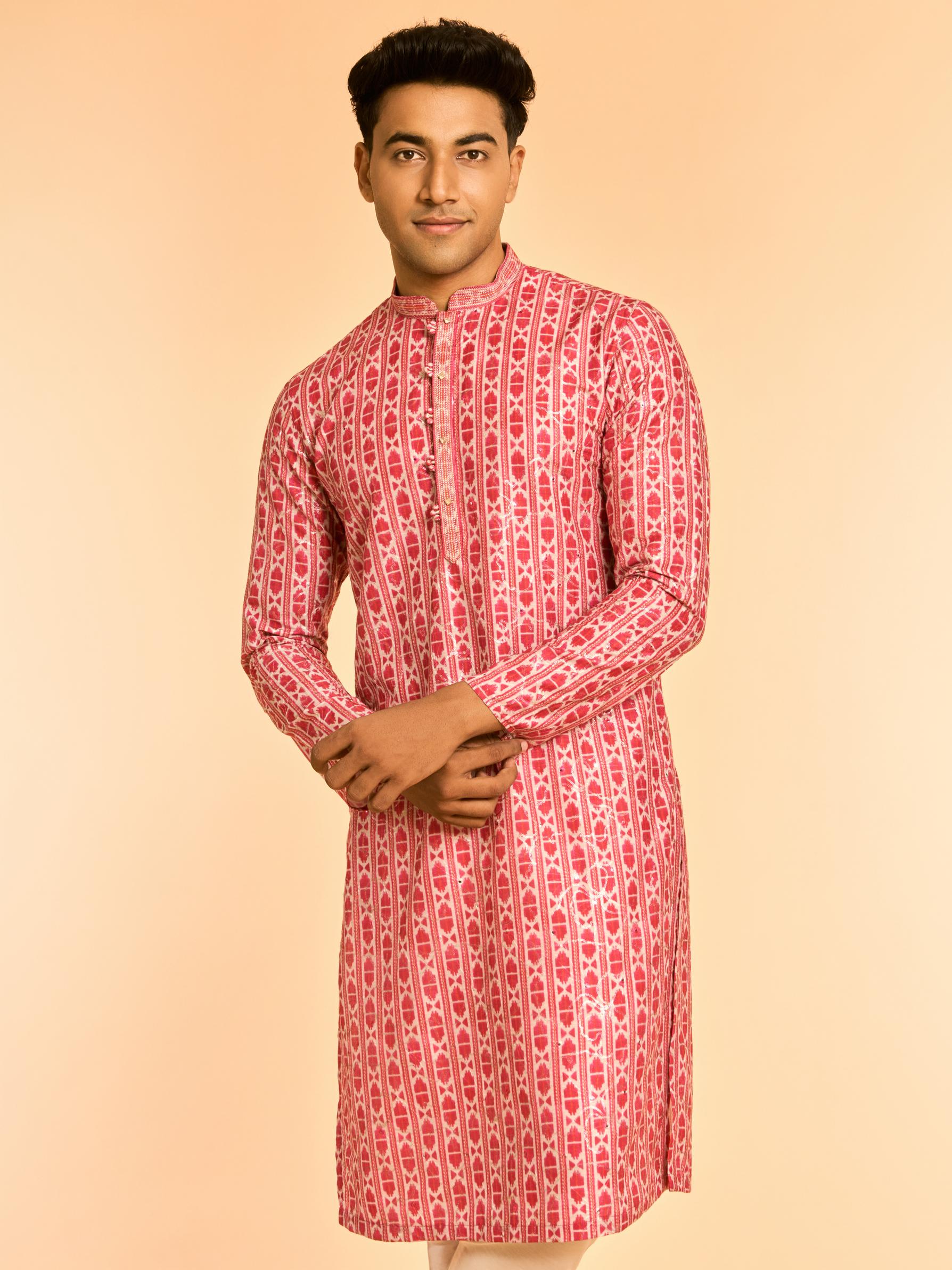 Diwas Men Rani Pink Elegance Kurta