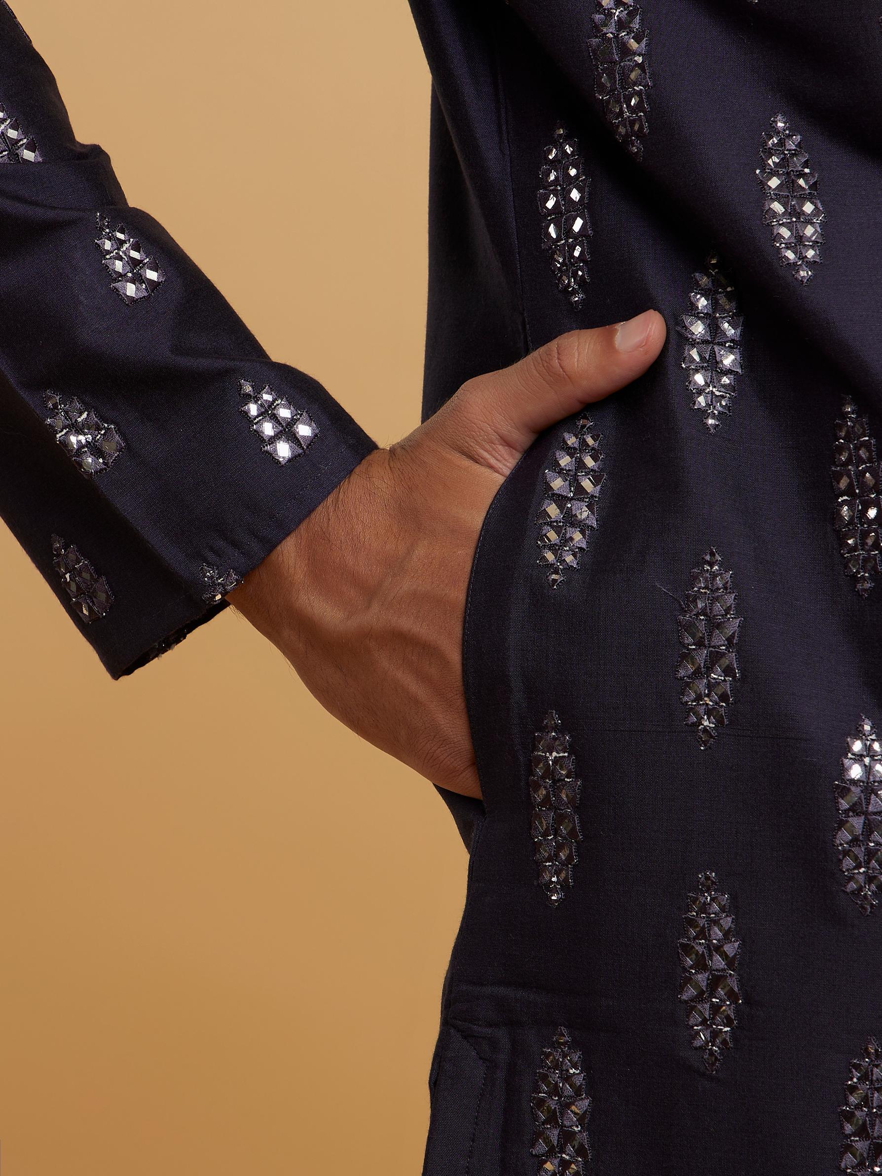 Twamev Men Elegant Dark Blue Kurta Pajama