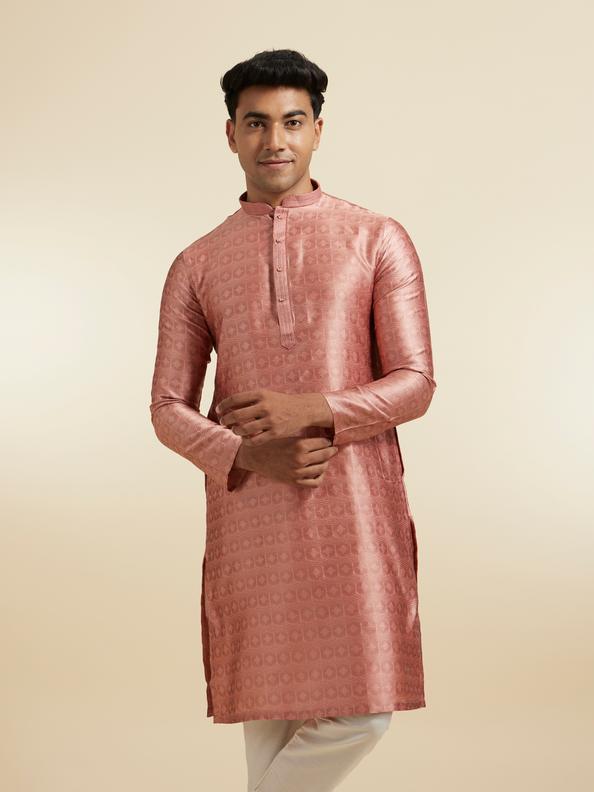 Diwas Men Radiant Peach Art Silk Kurta Pajama