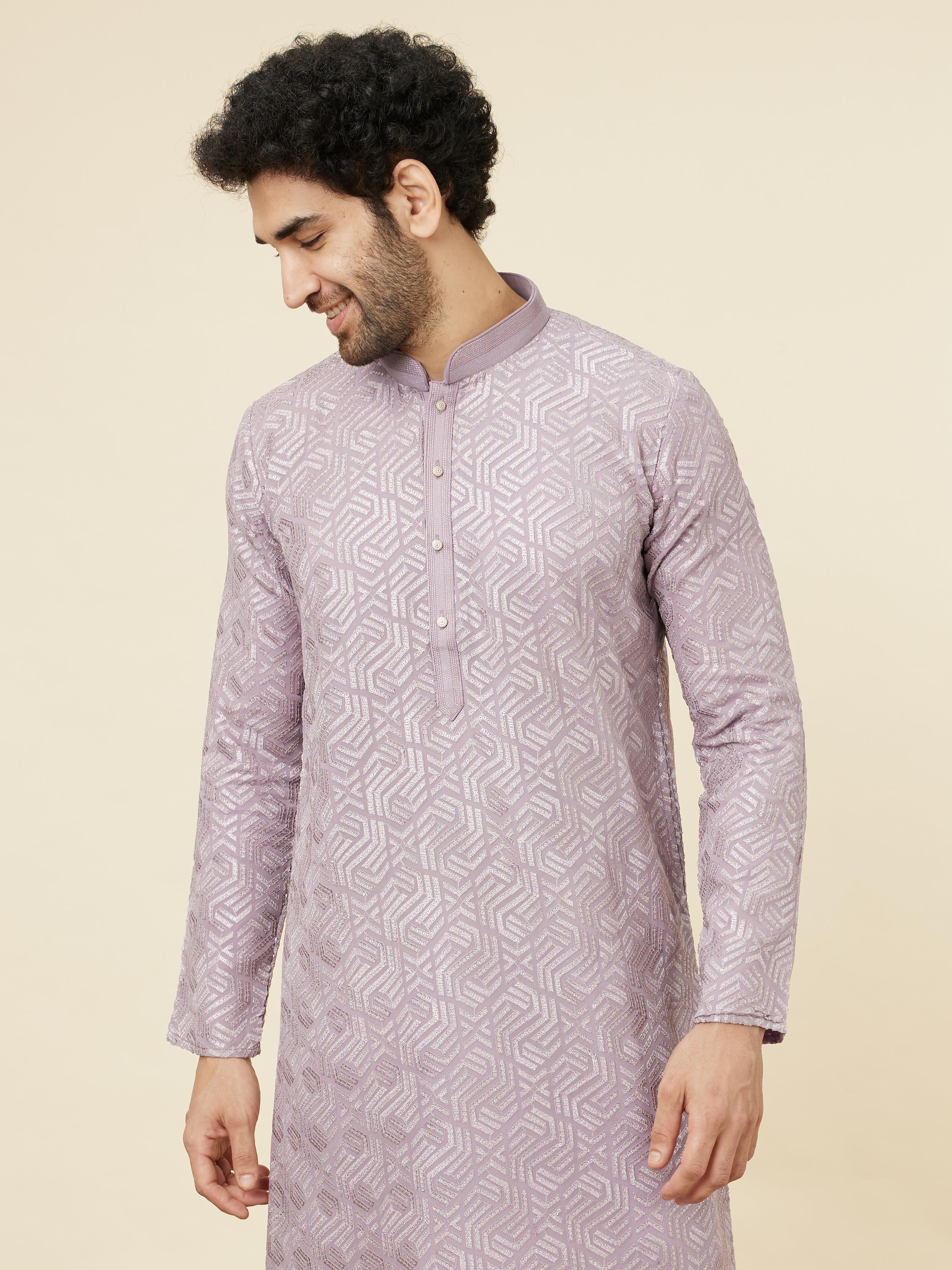 Twamev Men Lavender Radiance Kurta Set