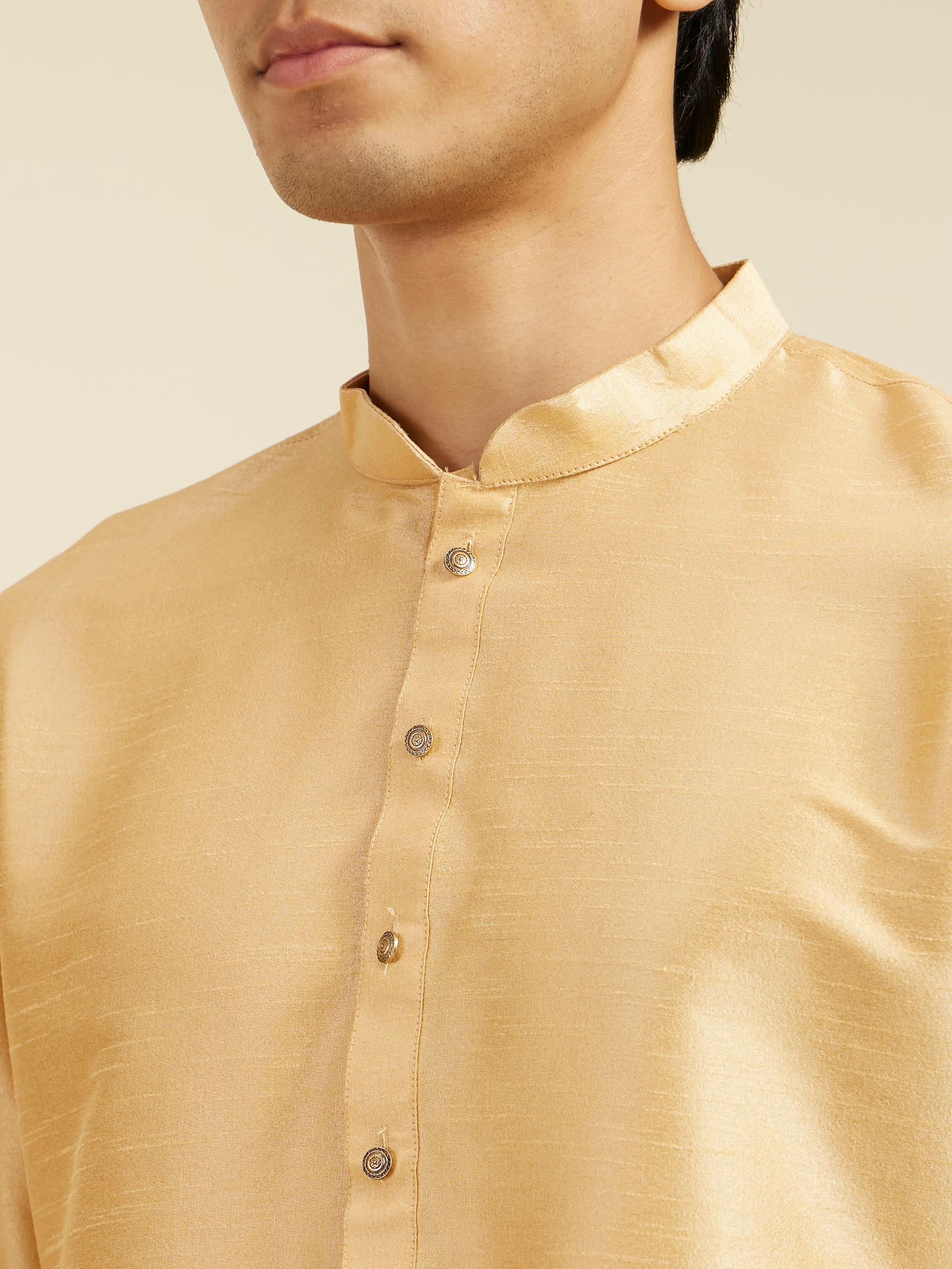 Diwas Men Light Fawn Plain Classic Kurta