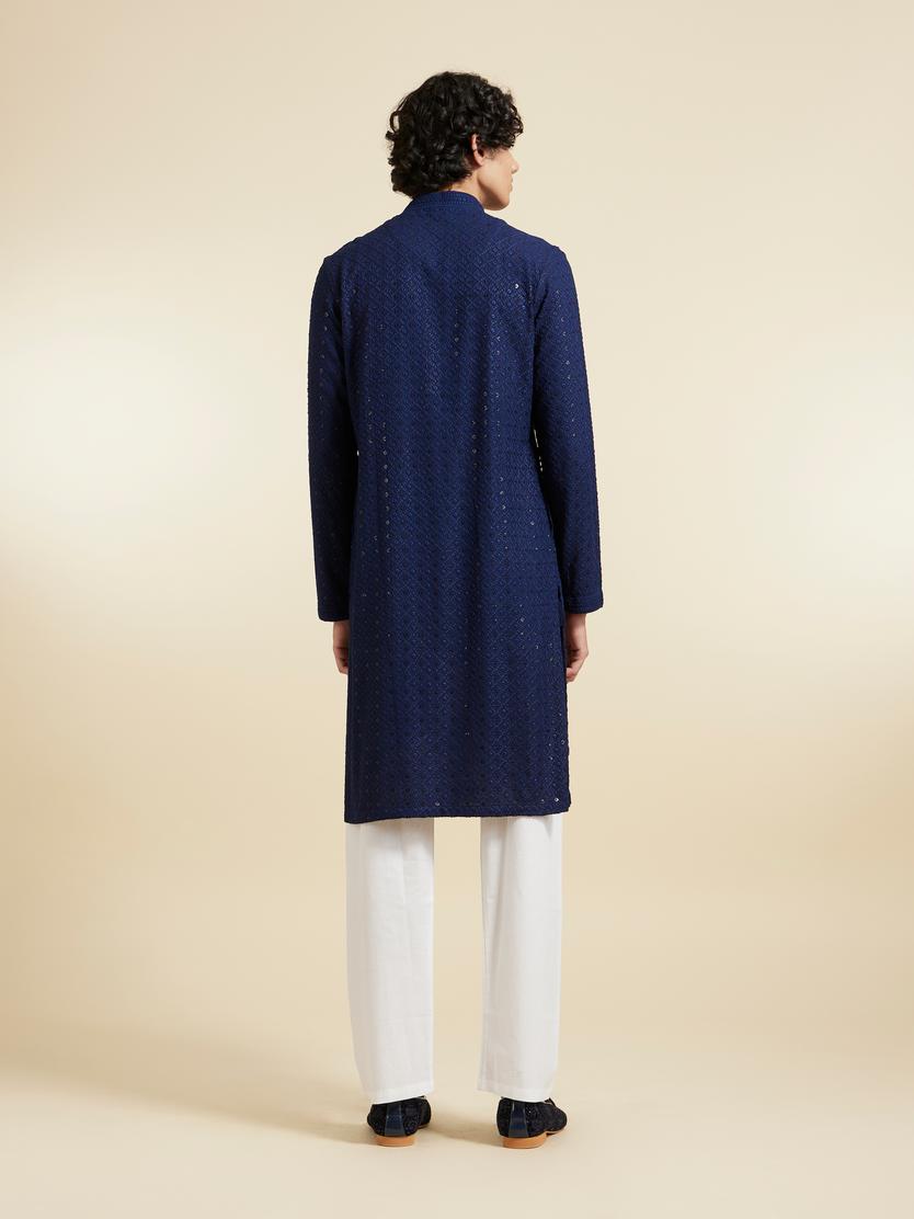 Diwas Men Dark Blue Elegance Kurta Pajama