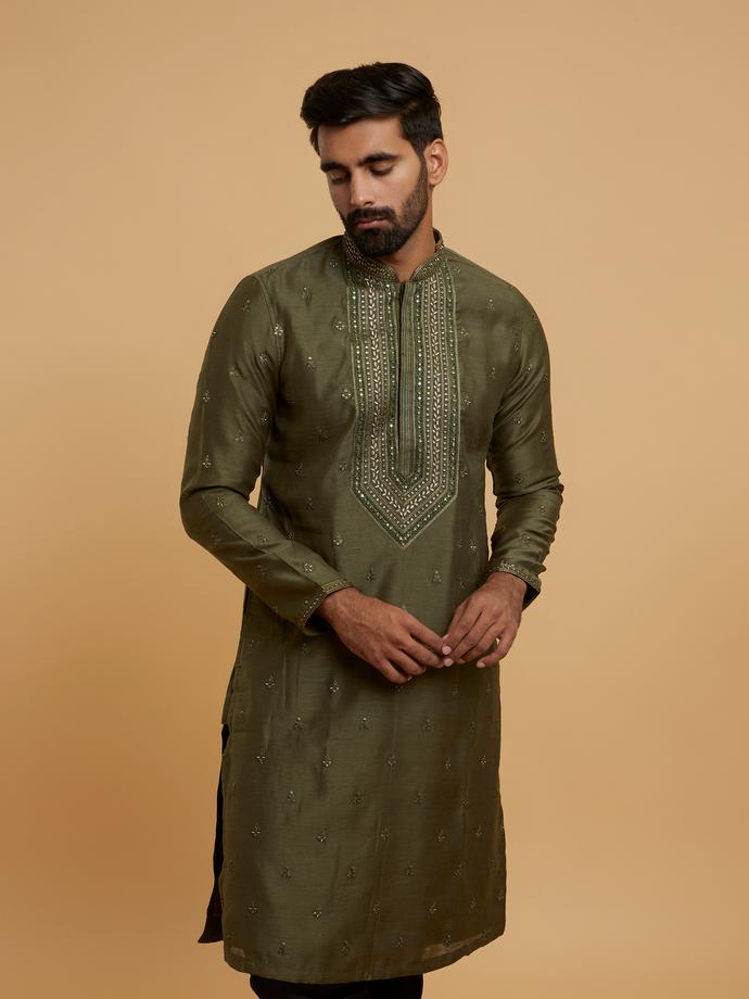 Twamev Men Emerald Elegance Kurta Pajama