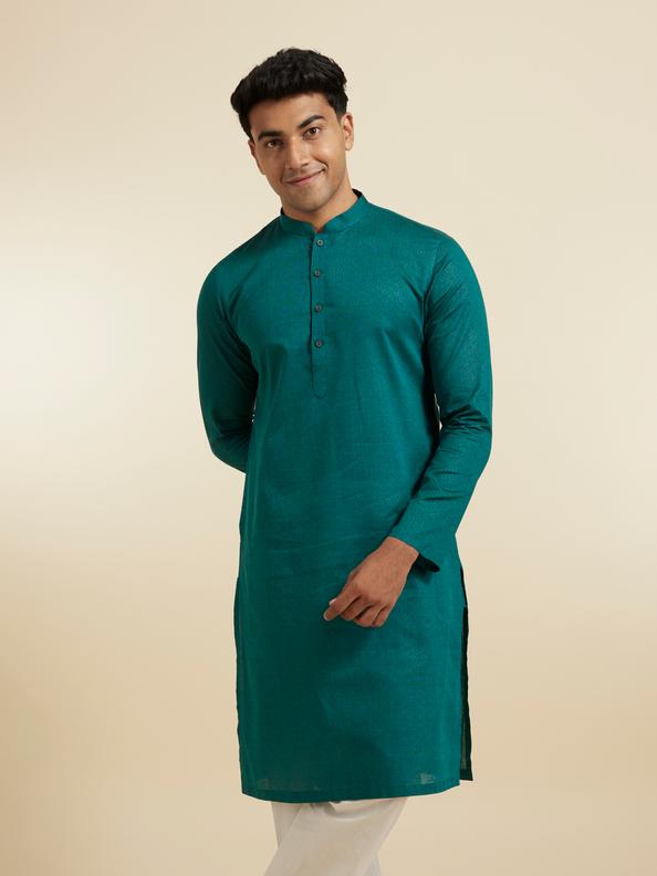 Diwas Men Teal Green Grace Kurta Pajama