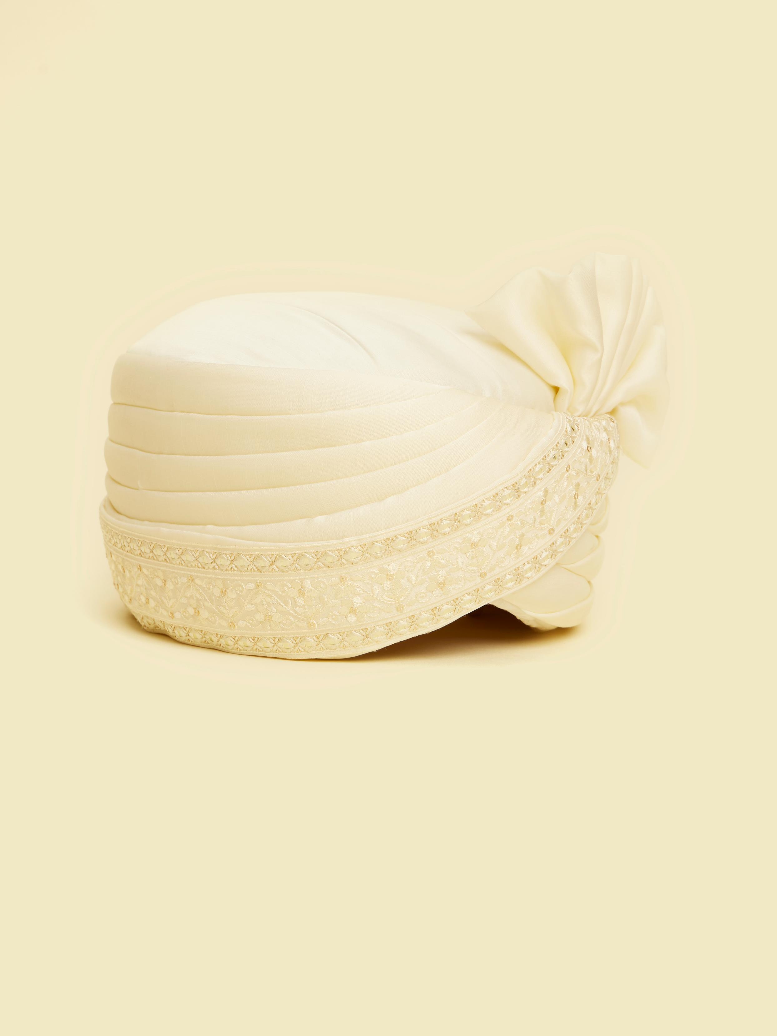 Twamev Men Warm White Satin Safa