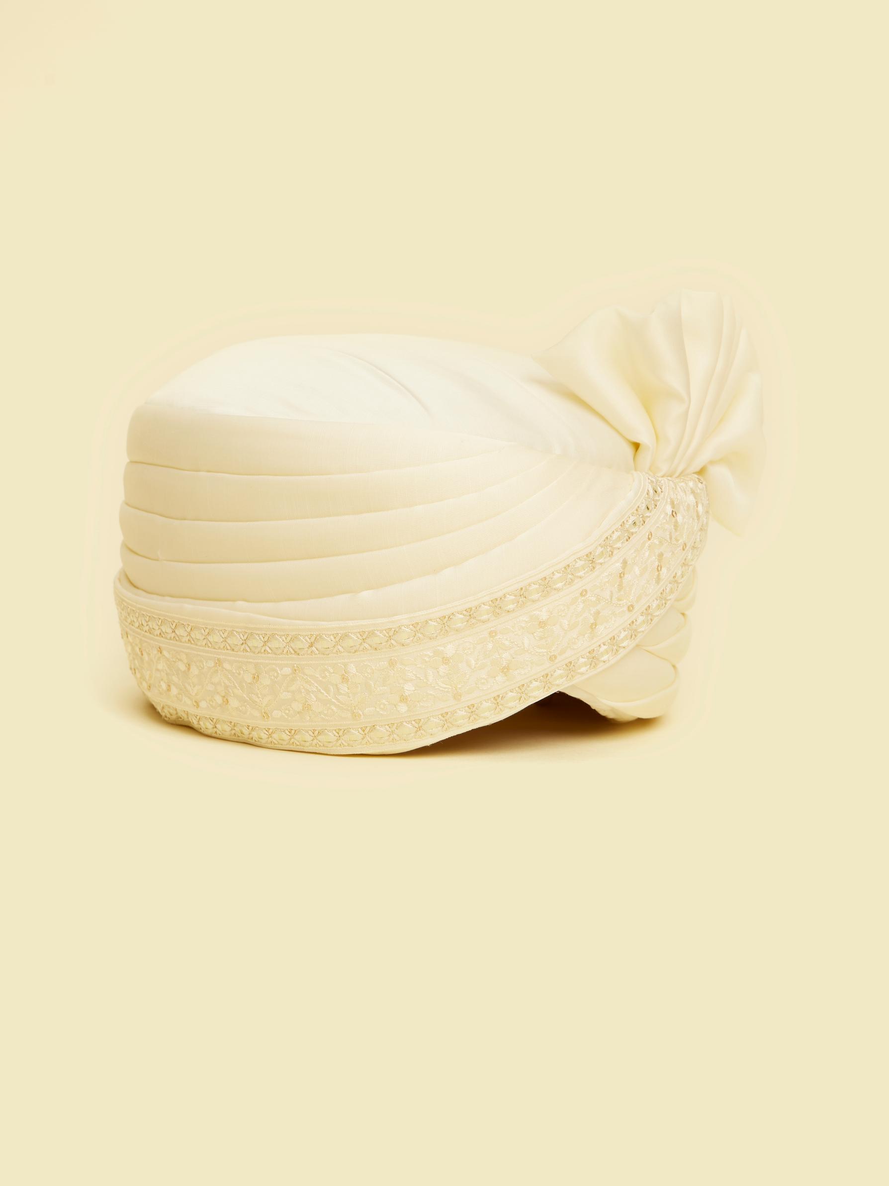 Twamev Men Warm White Satin Safa