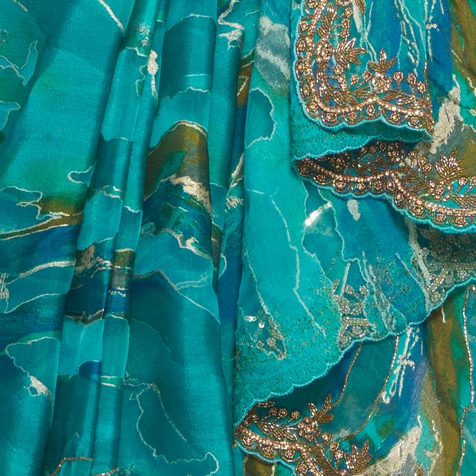 Twamev Women Ravishing Rama Green Saree