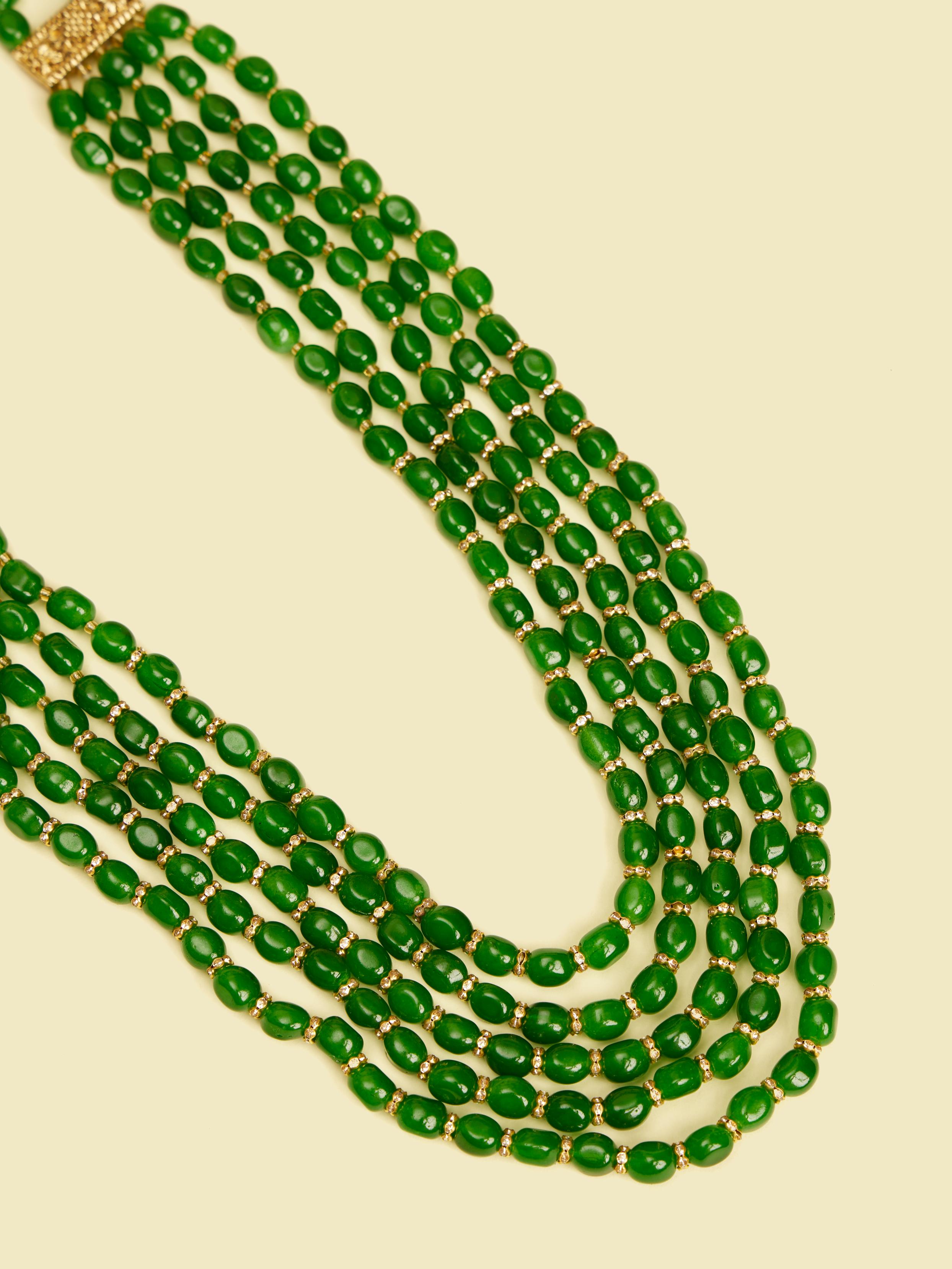 Twamev Men Emerald Green Traditional Mala