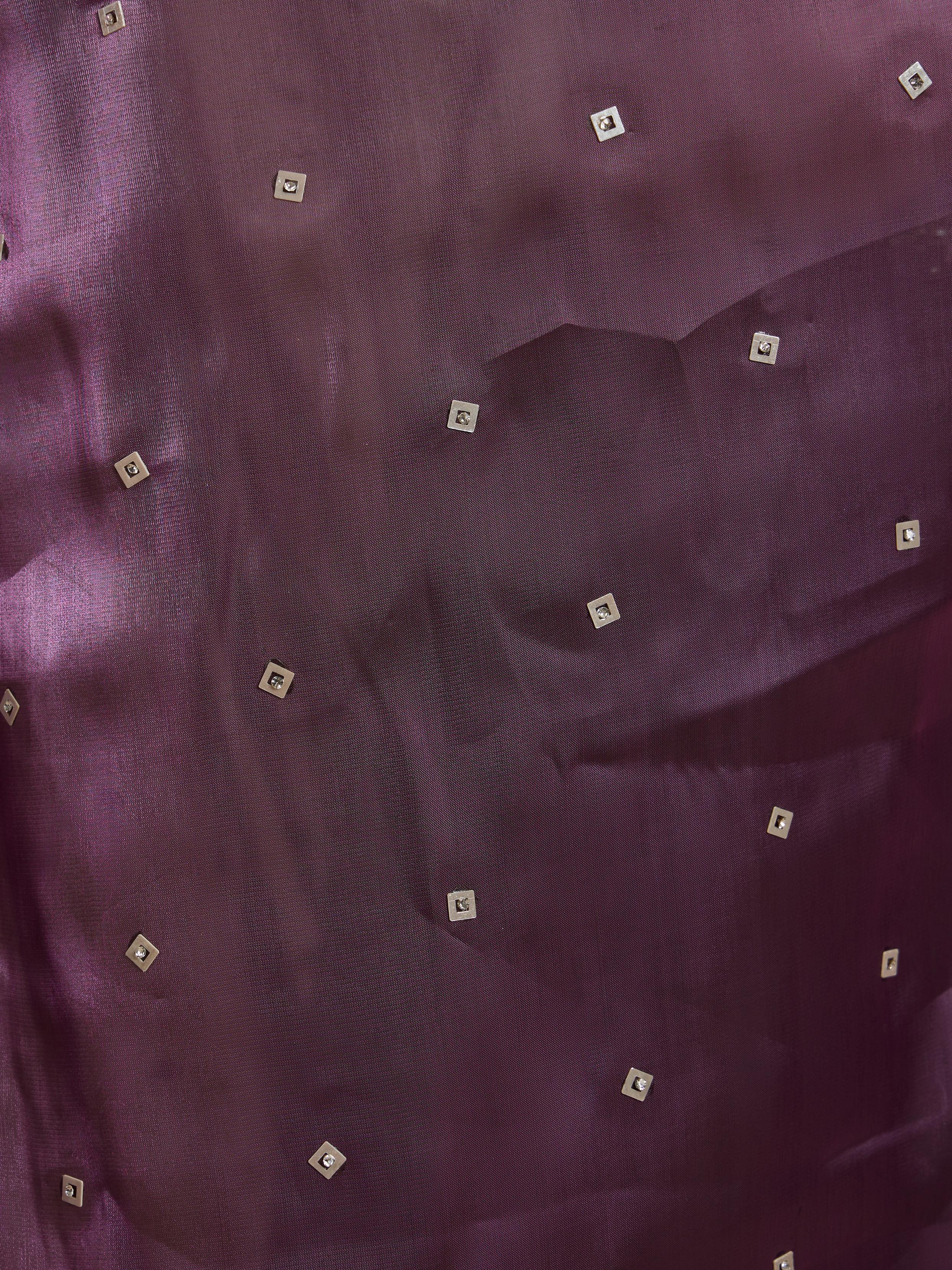 Twamev Women Lavish Purple Panache Organza Saree