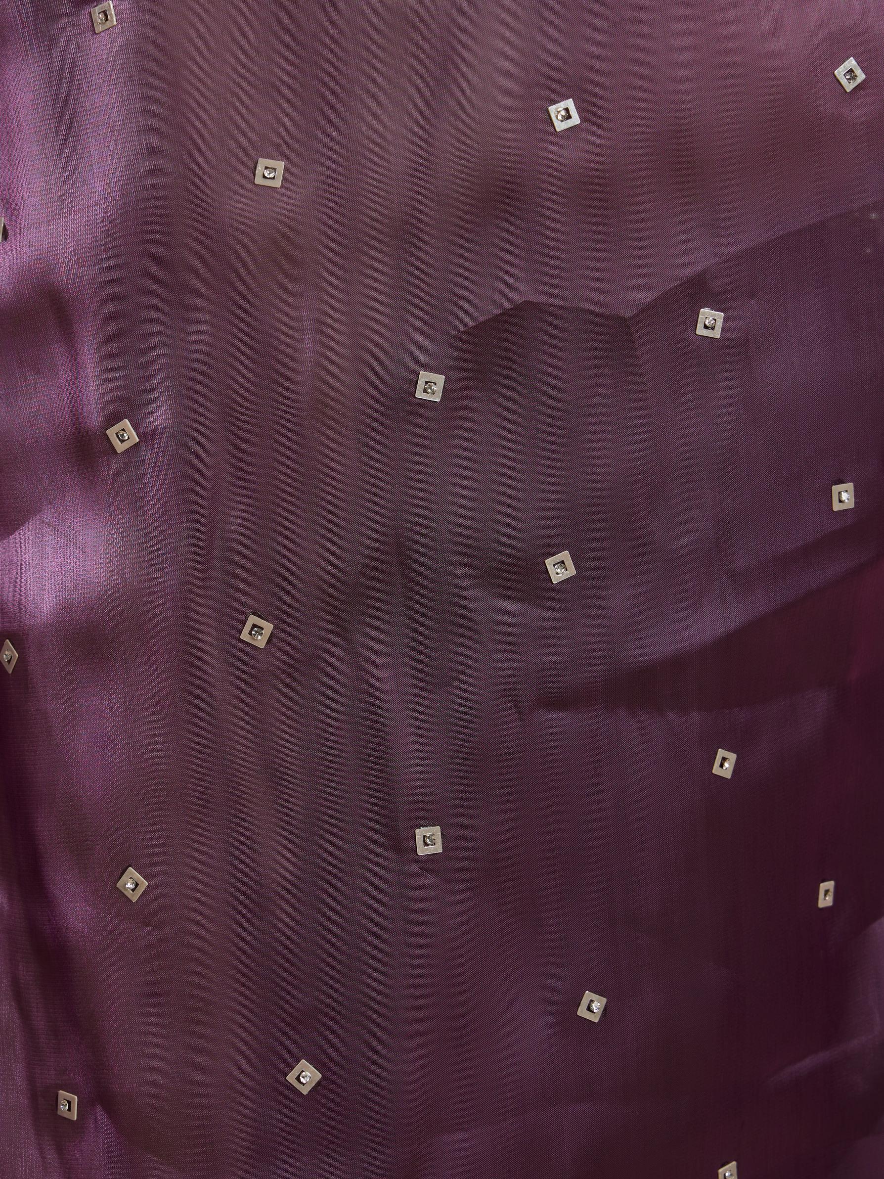 Twamev Women Lavish Purple Panache Organza Saree