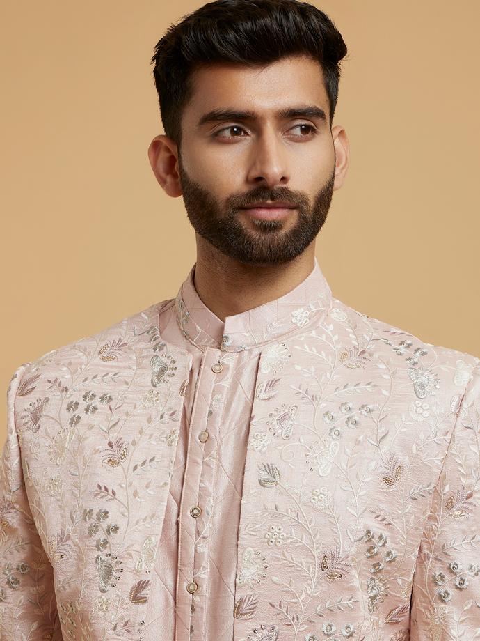 Twamev Men Dusty Pink Elegance Indo Western