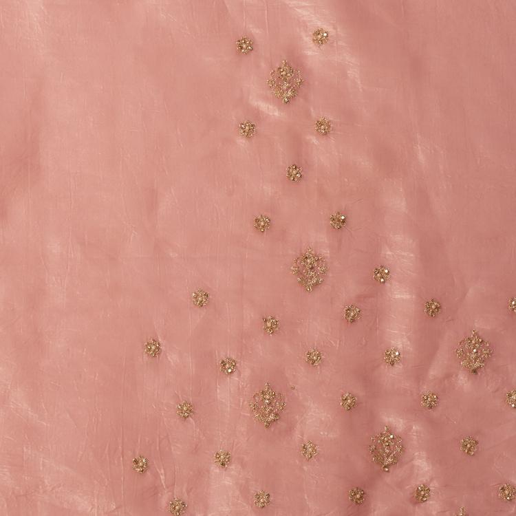 Twamev Women Dusty Pink Swirl Organza Saree