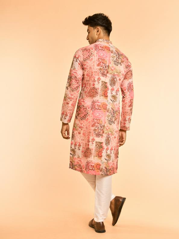 Diwas Men Peach Color Resplendent Kurta