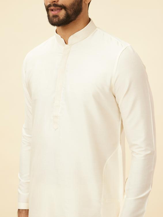 Twamev Men Rosewater Pink Grid Patterned Kurta Set