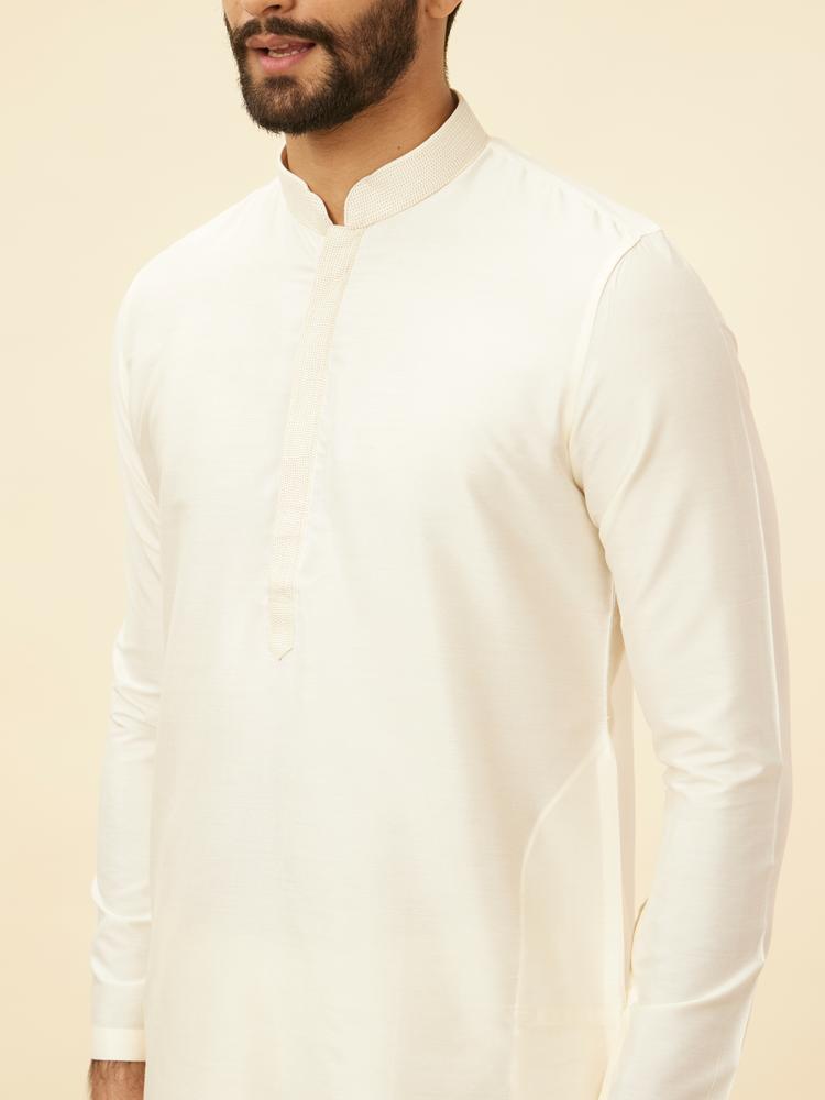 Twamev Men Rosewater Pink Grid Patterned Kurta Set