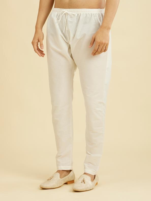 Diwas Men Glistening White Festive Pajama