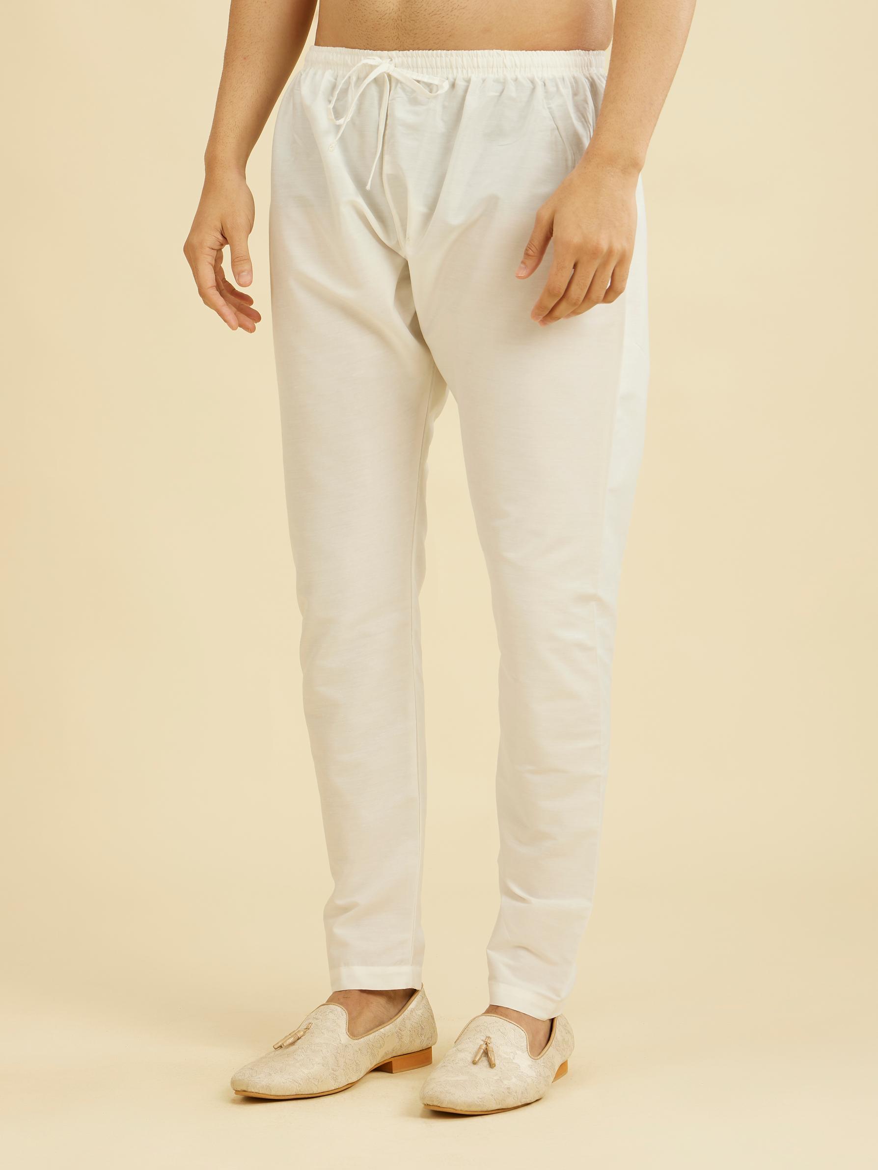 Diwas Men Glistening White Festive Pajama