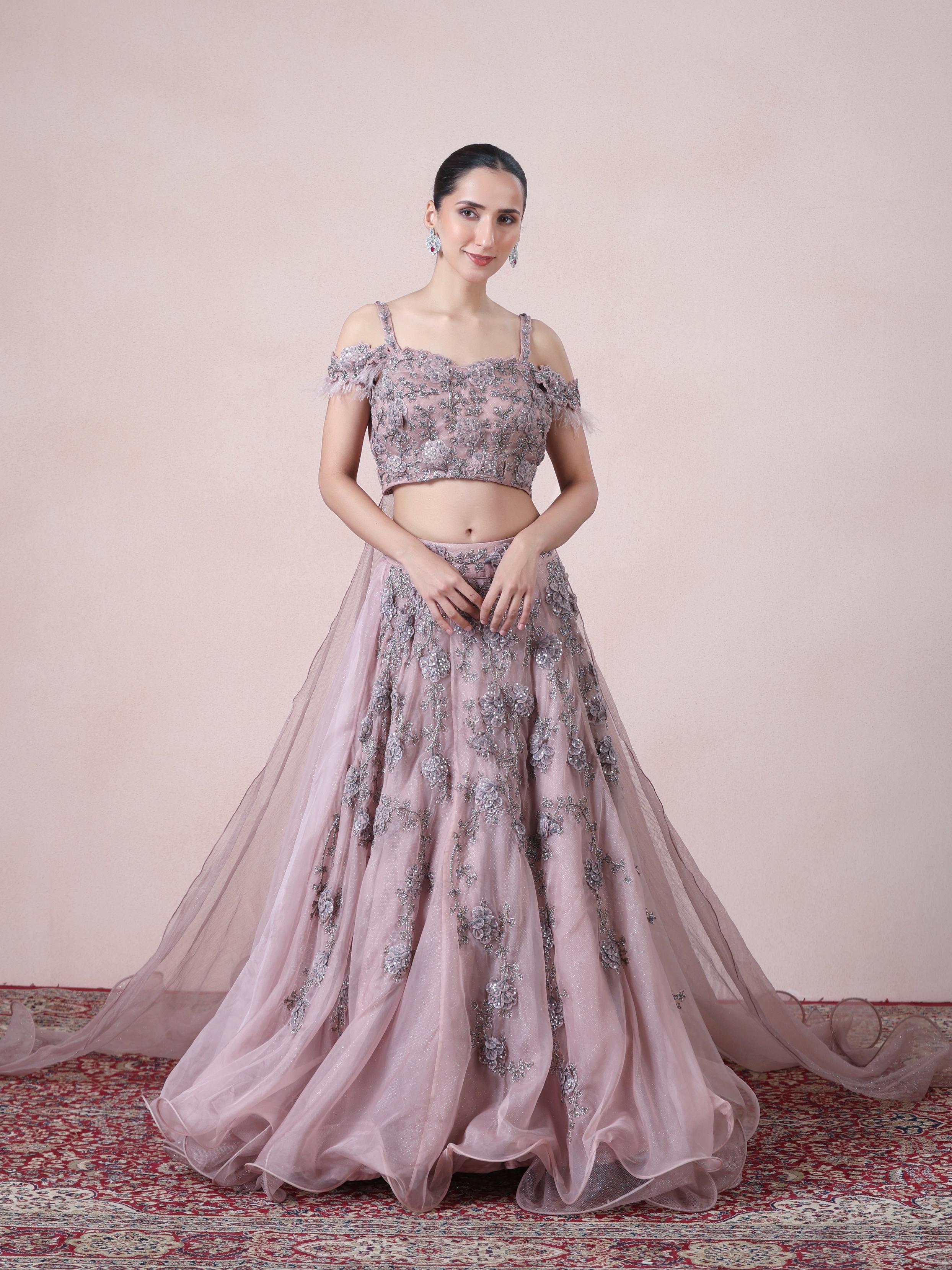 Twamev Women Princess like Radiance Pink Organza Skirt Top Set