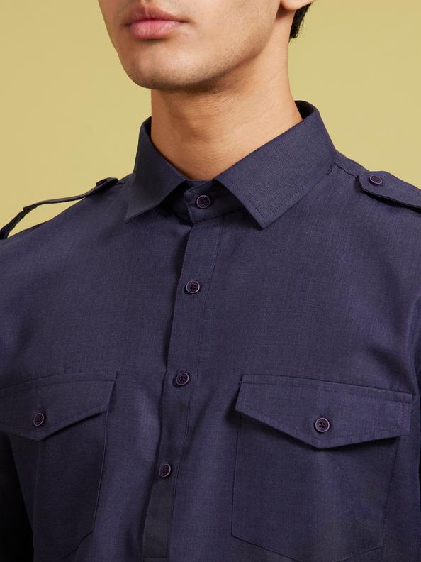 Diwas Men Midnight Blue Pathani Set