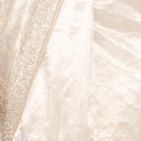 Twamev Women Sublime Beige Elegance Saree