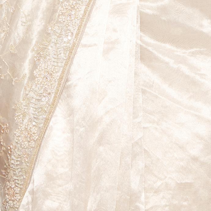 Twamev Women Sublime Beige Elegance Saree