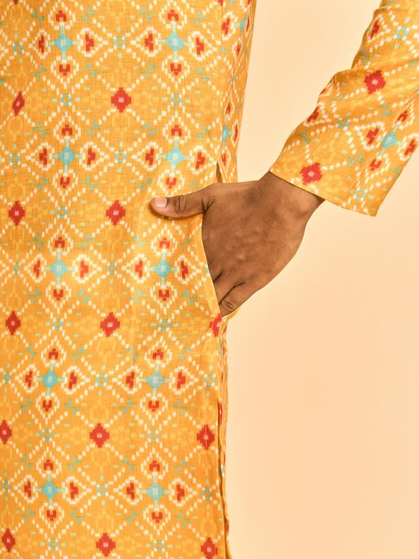 Diwas Men Mustard Majestic Kurta
