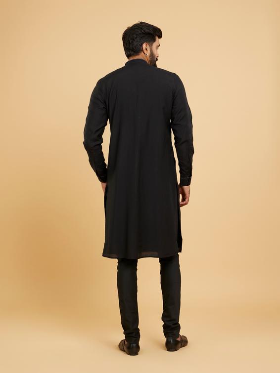 Twamev Men Black Splendour Kurta Pajama