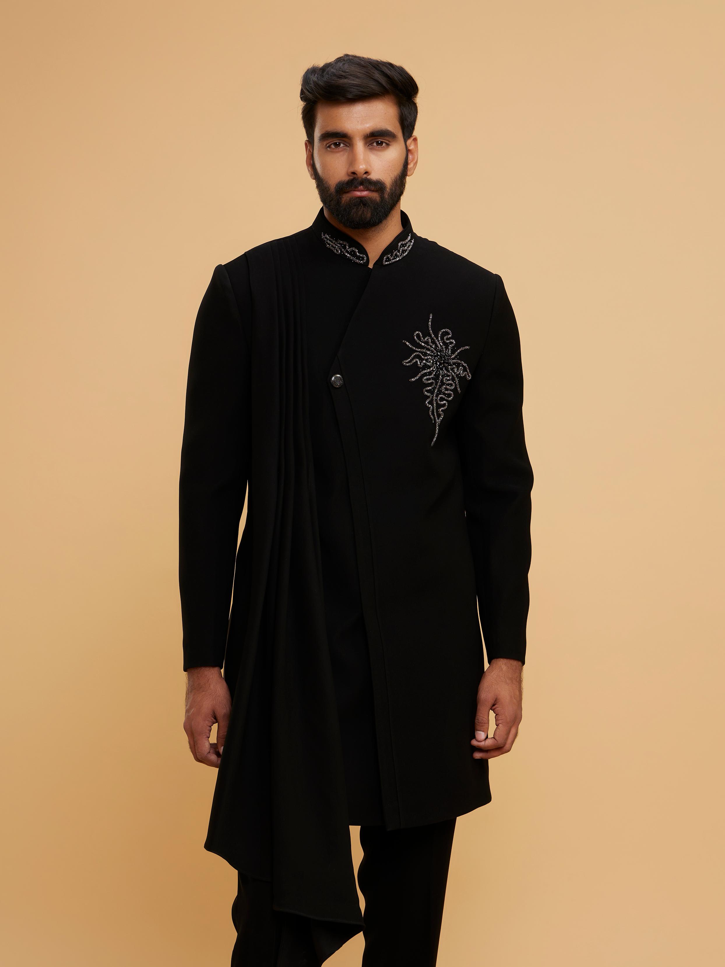 Twamev Men Black Elegance Indo Western