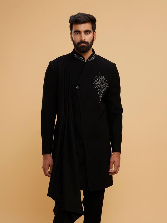 Twamev Men Black Elegance Indo Western