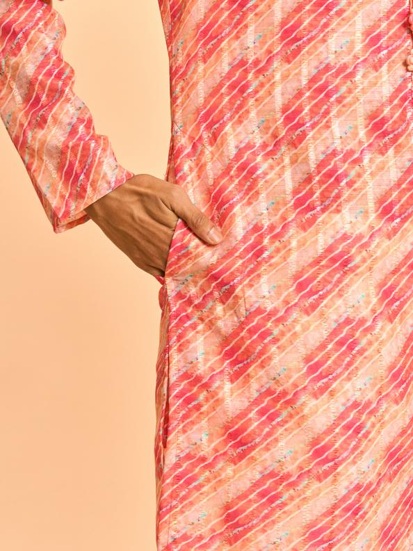 Diwas Men Peach Elegance Kurta