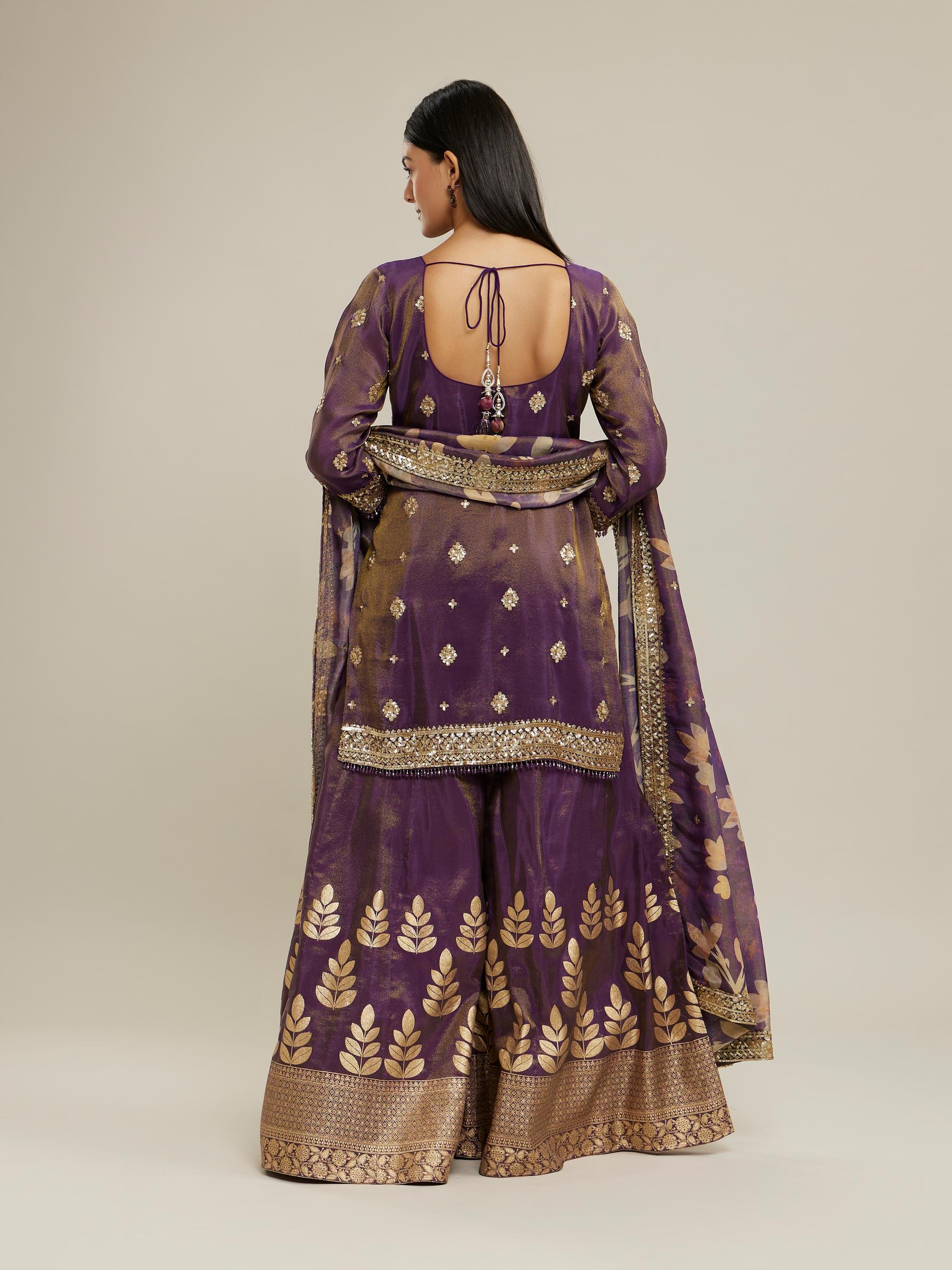 Twamev Women Purple Elegance Stitched Suit