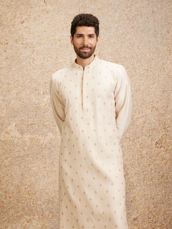 Twamev Men Peach Bliss Kurta Pajama