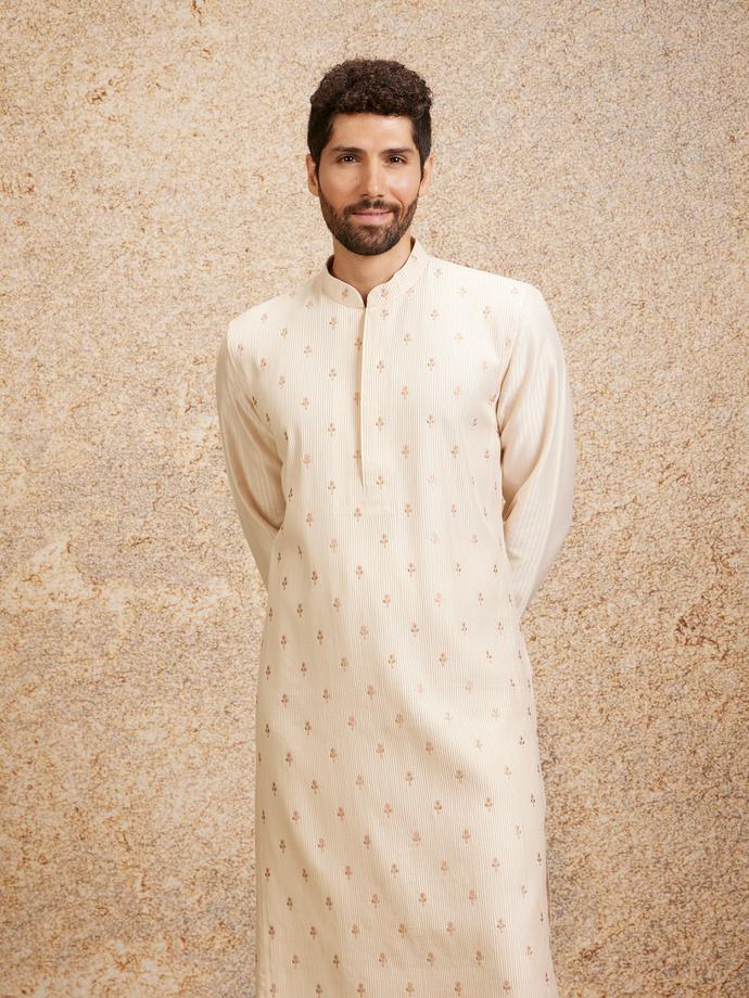 Twamev Men Peach Bliss Kurta Pajama