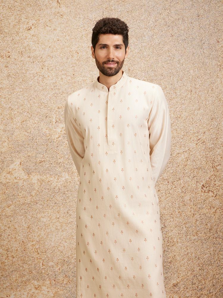 Twamev Men Peach Bliss Kurta Pajama