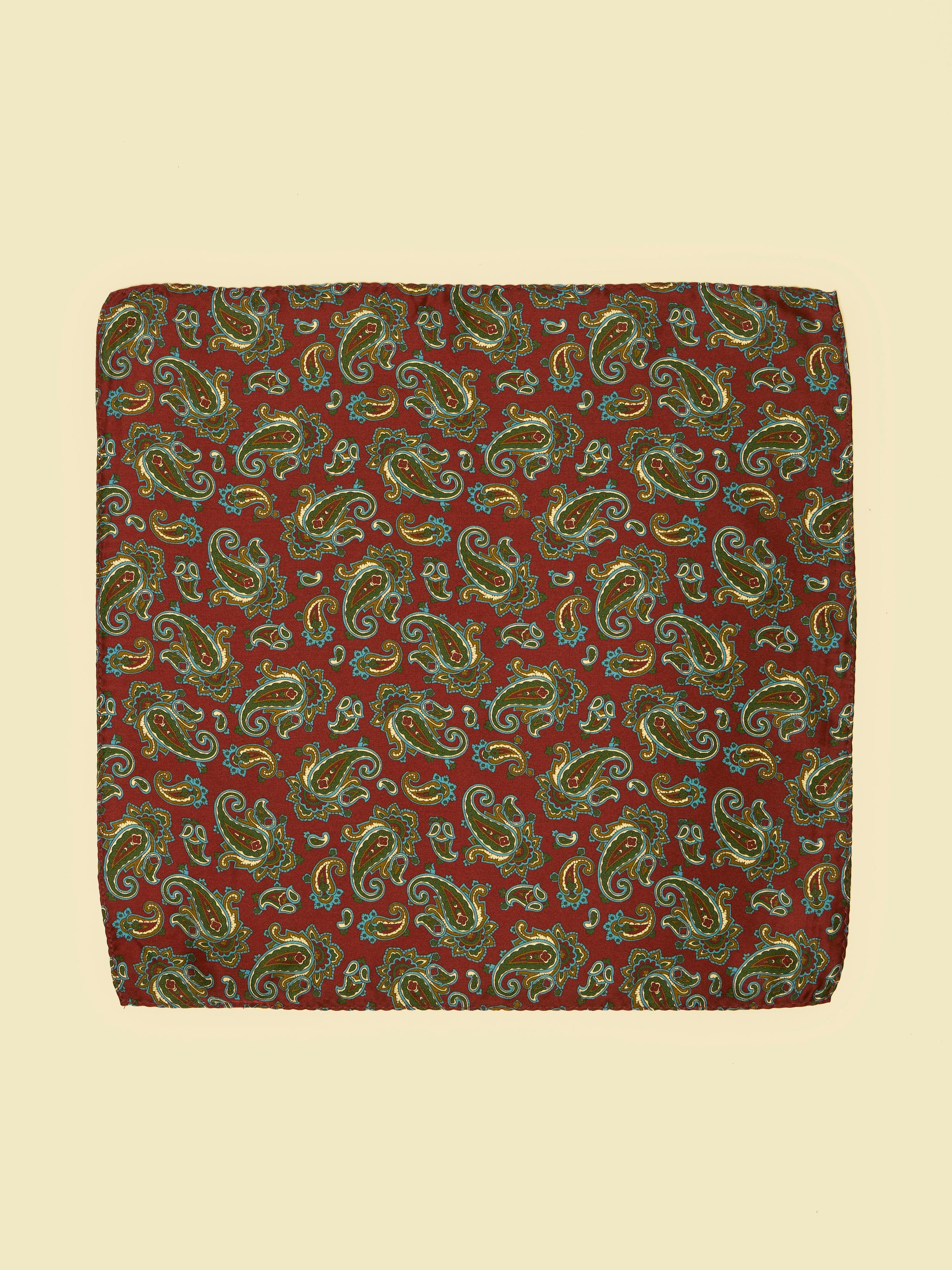 Twamev Men Elegant Brown Satin Pocket Square