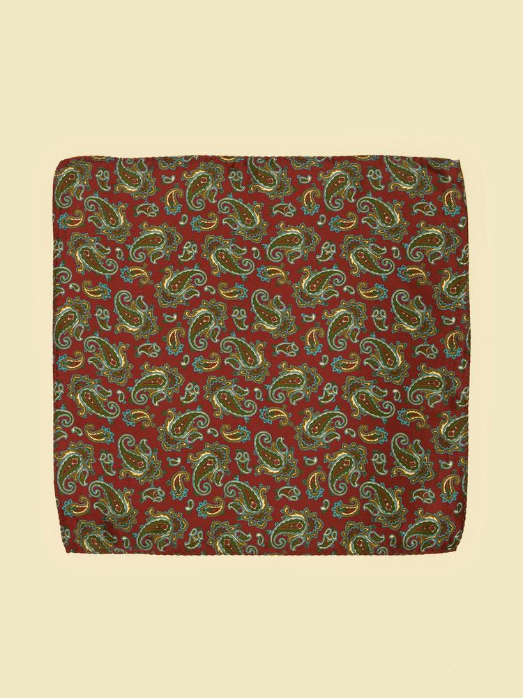 Twamev Men Elegant Brown Satin Pocket Square