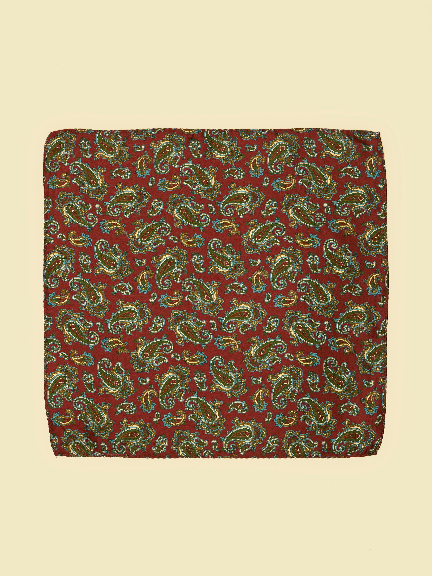 Twamev Men Elegant Brown Satin Pocket Square