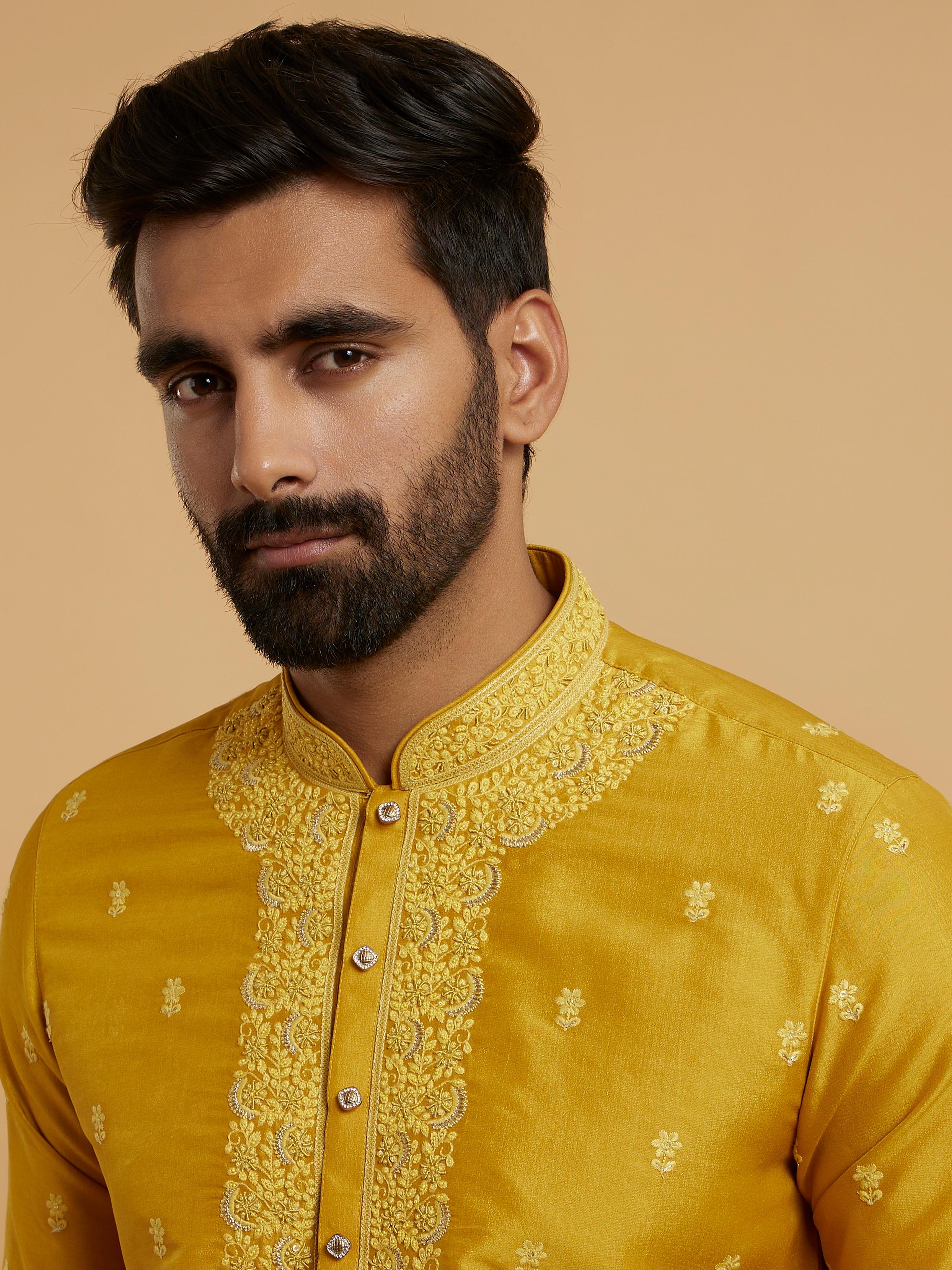 Twamev Men Majestic Mustard Kurta Pajama