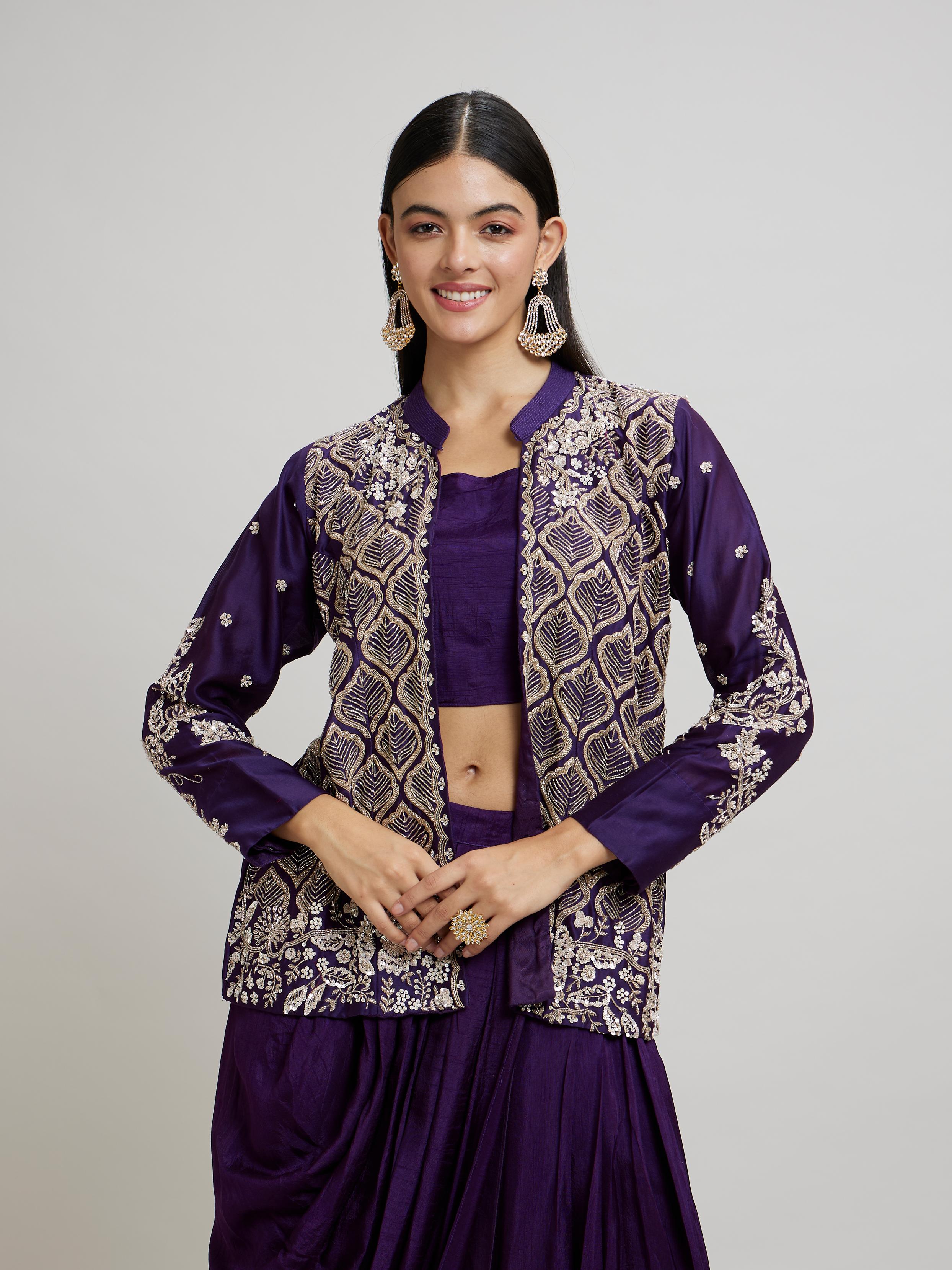Twamev Women Purple Elegance Indo Western