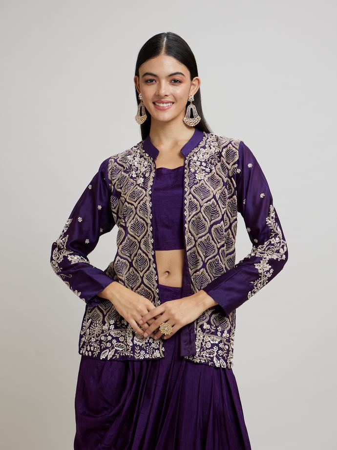 Twamev Women Purple Elegance Indo Western
