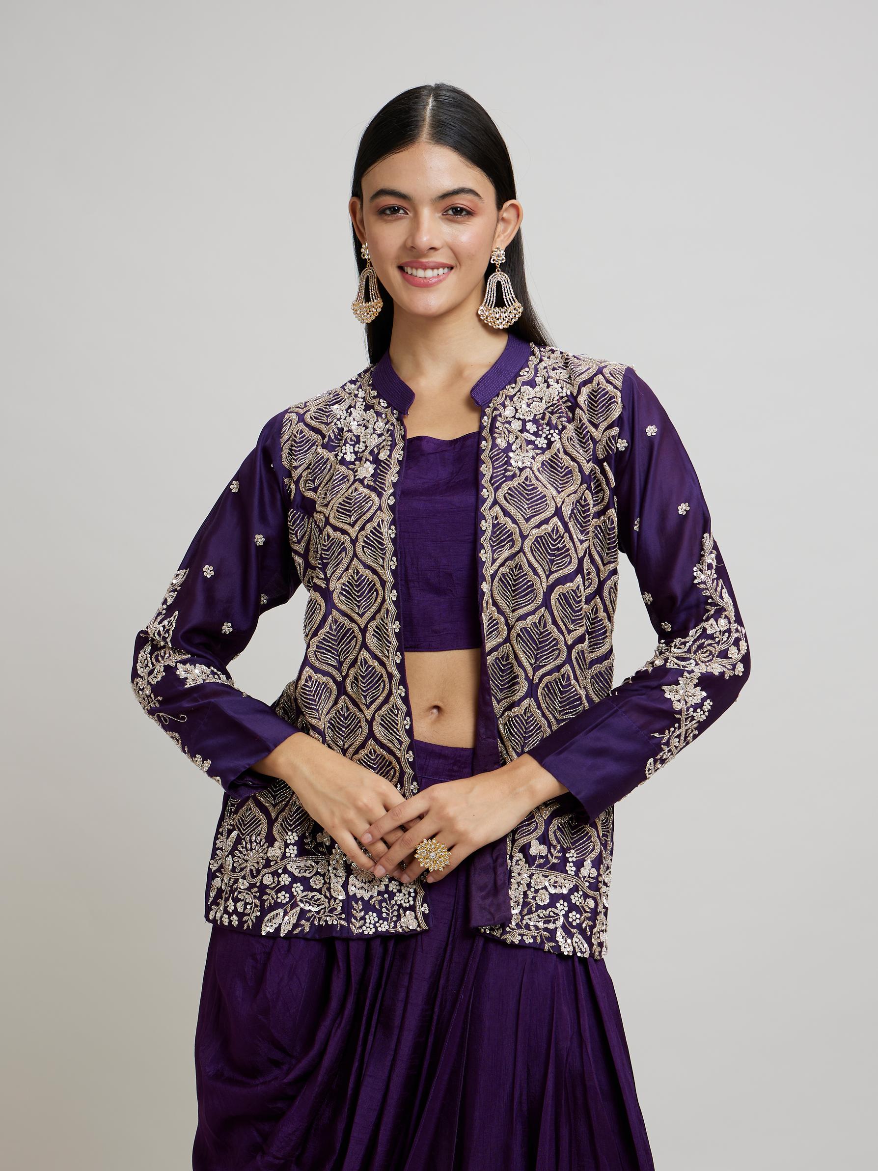 Twamev Women Purple Elegance Indo Western