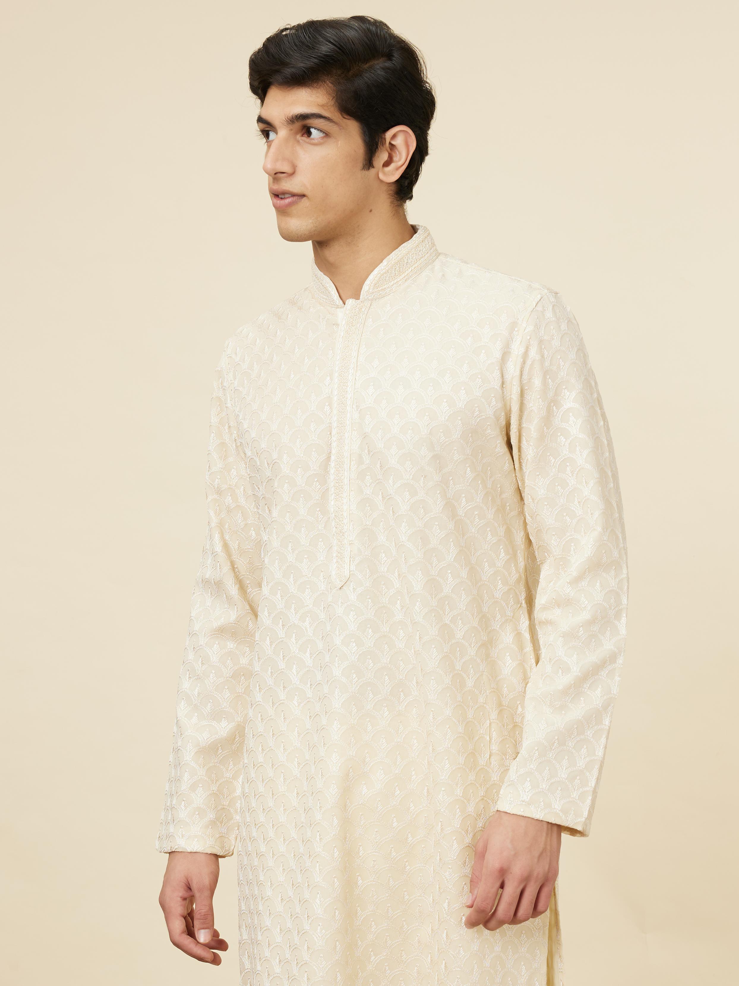 Twamev Men Subtle Beige Luxury Kurta Set