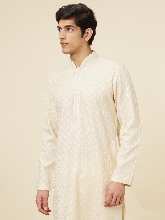 Twamev Men Subtle Beige Luxury Kurta Set