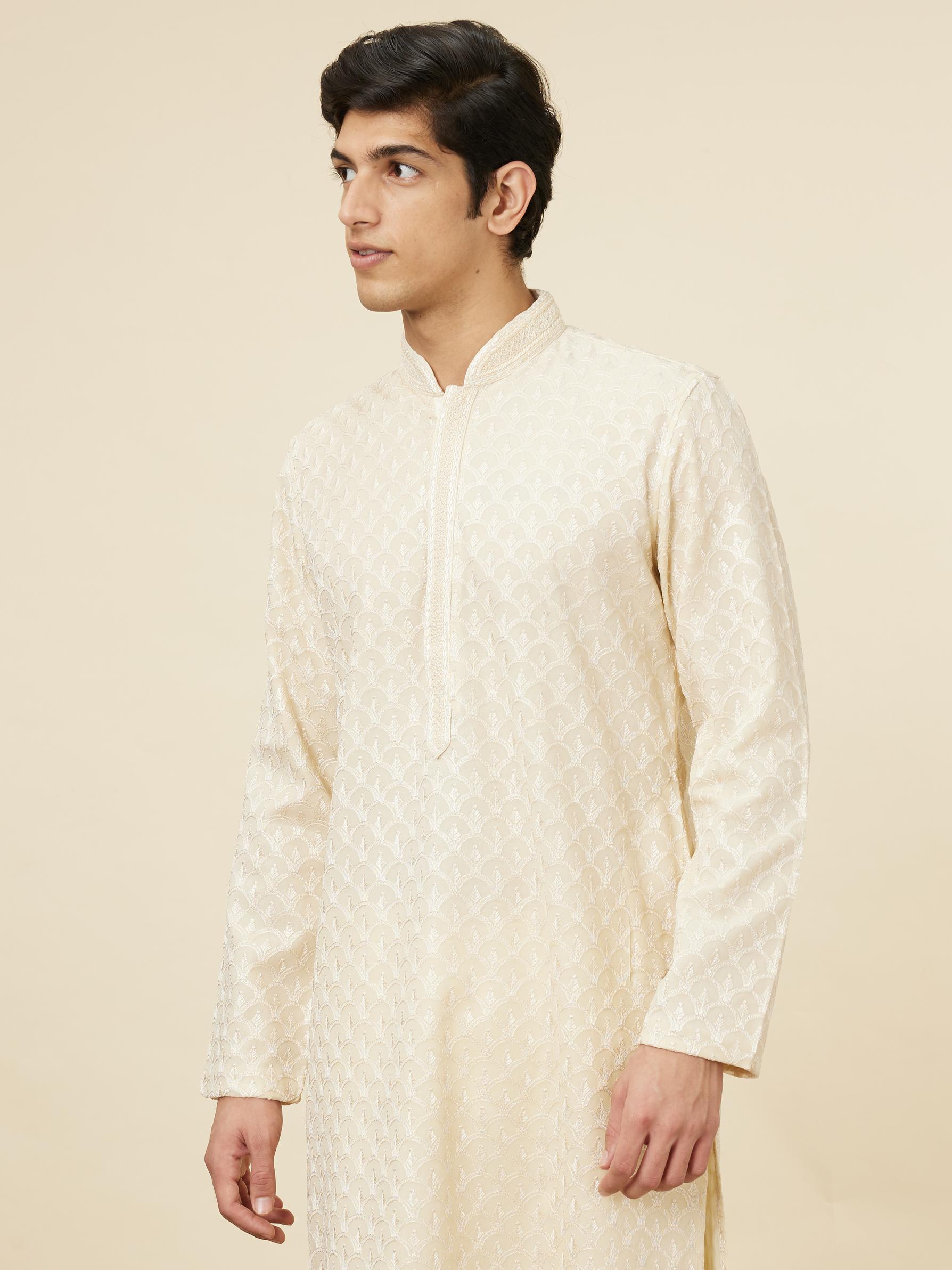 Twamev Men Subtle Beige Luxury Kurta Set