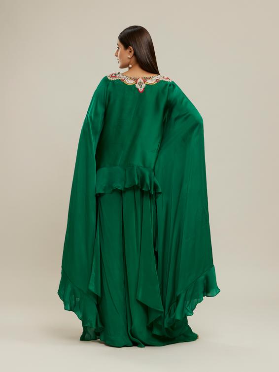 Twamev Women Emerald Elegance Indo Western