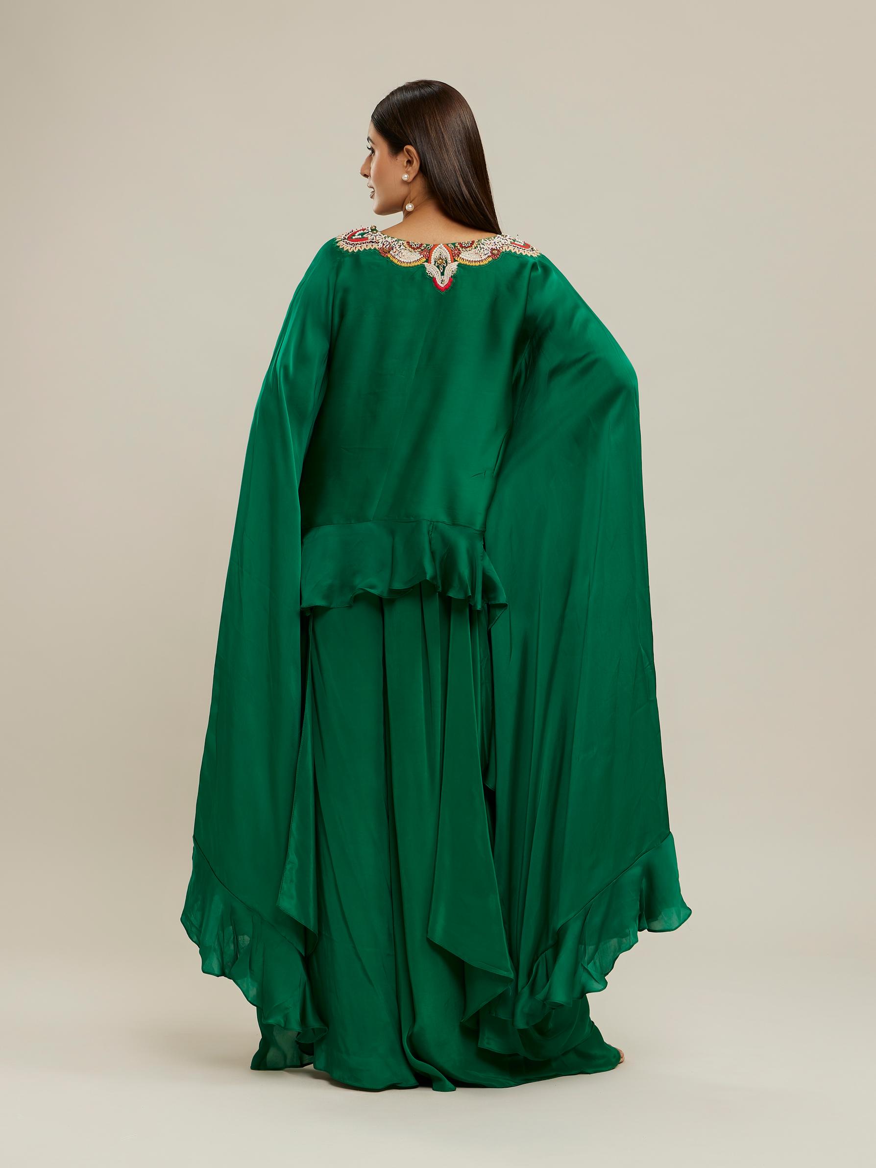 Twamev Women Emerald Elegance Indo Western