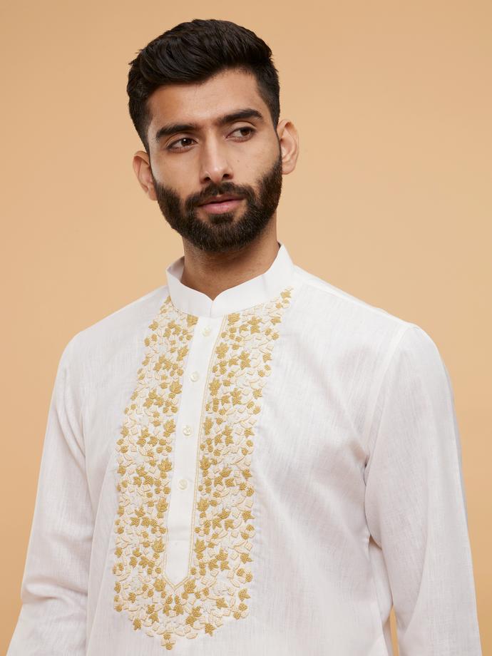 Twamev Men Timeless Cream Kurta Pajama Set